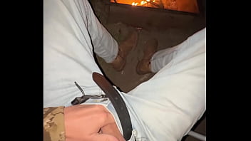 Couple getting freaky out in the woods