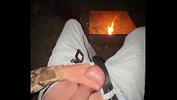 Couple getting freaky out in the woods