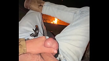 Couple getting freaky out in the woods