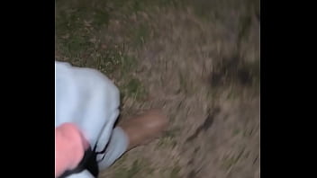 Couple getting freaky out in the woods