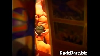 Alluring gay threesome at a dvd store