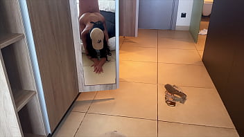 Watch this latina hotwife beats young guys dick until he cums