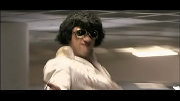 In a parking garage a blindfolded black angelika gets a chest load