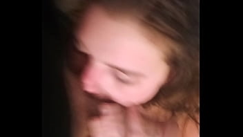 Sucking and gagging on my dick