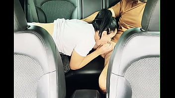 She eats his dick like a sweet cake and at the end she tastes the cream from it