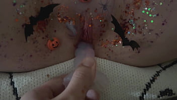 Trick or treat pussy dildo for halloween