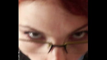 Glassed up karla rose drops to her knees locking eyes in pov while sucking my wrapped cock with hungry force