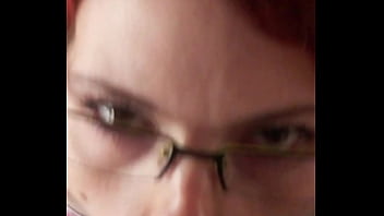 Glassed up karla rose drops to her knees locking eyes in pov while sucking my wrapped cock with hungry force