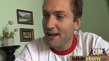 Big tit ebony does a blow bang 13