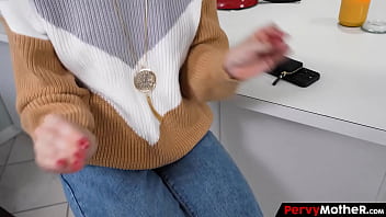 Mom with pretty eyes spotted by her big stepson