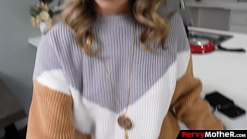 Mom with pretty eyes spotted by her big stepson