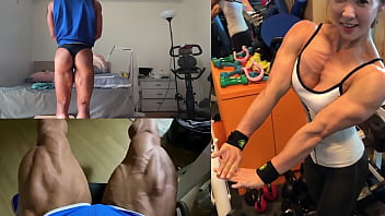 Asian Muscle Girl Flexing And Working Out thumbnail