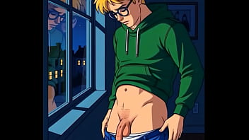 Ai voyeur watches his neighbor through the window Ai voyeur watches his neighbor through the window