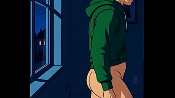 Ai voyeur watches his neighbor through the window Ai voyeur watches his neighbor through the window