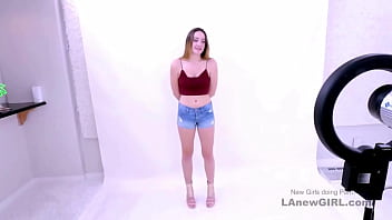 Smoking hot brunette queen got seduced by the producer