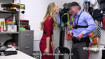 Naughty and petite blonde wife blackmailed by a sex starved cop