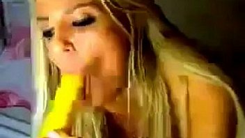 Hot blonde girl plays with her holes