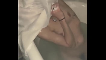 Smoking blowjob in shower with neighbors skinny wife