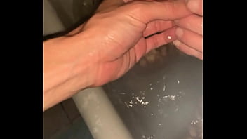 Smoking blowjob in shower with neighbors skinny wife