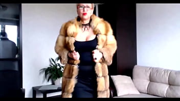 Mature bitch in a fur coat performance by the famous webcam whore and singer aimee hot milf
