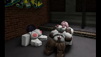 Trio en un callejon con bbc