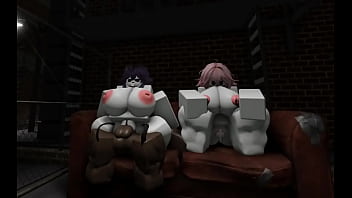 Trio en un callejon con bbc