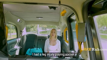 Euro masseuse offers taxi driver with sports injury more than a massage after seeing his cock