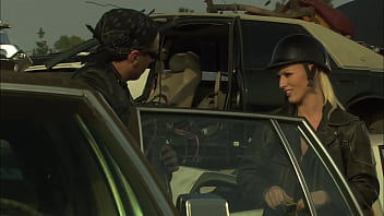 Crazy passionate fuck at the car scrapyard