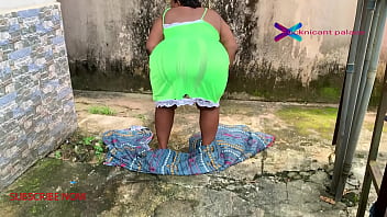 Gateman watches horny cheating wife as she dry her hubby clothes she later got