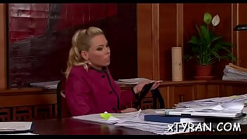 Lesbians fuck with strap on