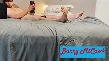 Intense masturbation with moaning using stroking vibrating sucking toy while having balls vibrated