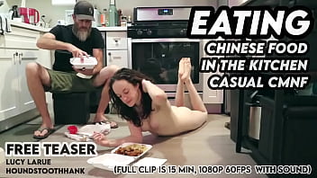 Eating chinese food in the kitchen casual cmnf