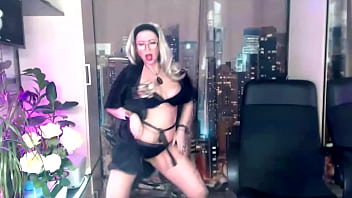 A cool mature bitch in handcuffs and clamps on her big nipples