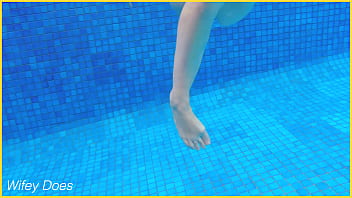 Milf Shows Perfect Tits Outdoors Swimming thumbnail