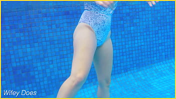 Milf Shows Perfect Tits Outdoors Swimming thumbnail