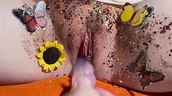 Butterfly fall masturbation and a passionate sex