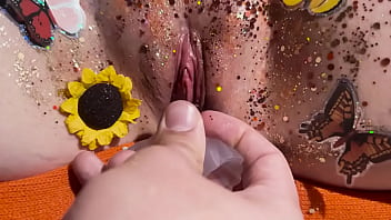 Butterfly fall masturbation and a passionate sex