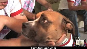 Interracial slut hardcore group facial 4