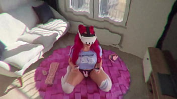 Lily lou uses her headset controller as a dildo braindance spatial vr