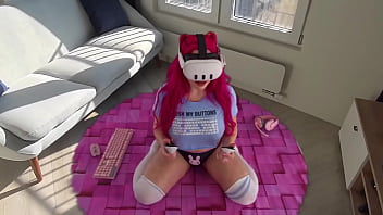 Lily lou uses her headset controller as a dildo braindance spatial vr