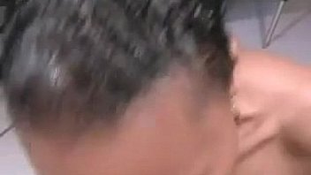 Ebony slut sucking some white cock pov