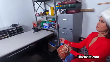 High class milf deep throats the security guard