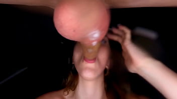 Big dick fucked her tight throat and emptied his balls into it
