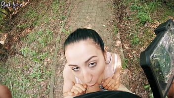 Vlog ends with risky quickie blowjob in public park