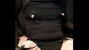 Extreme Kinky Crossdresser With Big Nipples Receiving Remote Estim thumbnail