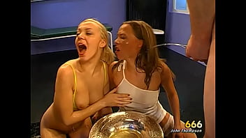 Ggg nasty lesbian blondes for the first time in a piss gangbang