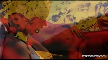 Yasmine gold masturbates while having her asshole drilled on a beach