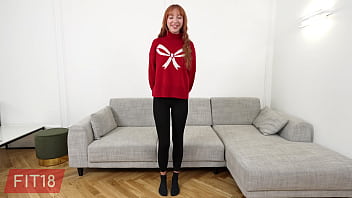 Fit18 lilly mays casting tall and skinny latvian redhead in bodysuit 60fps