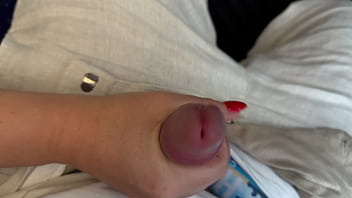 Crazy risky handjob in the train and leave a surprise on the seat p