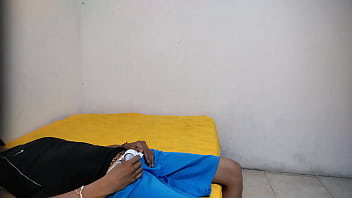 Young guy with good cock masturbating in his aunt's room